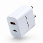 Neovolt 22.5W USB-A + Type-C Fast Charging Adapter, White