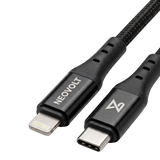 Neovolt Type C to Lightning braided cable with 1m length