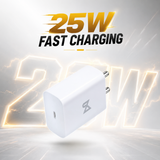 Neovolt 25W USB Type-C Fast Charging Adapter, White
