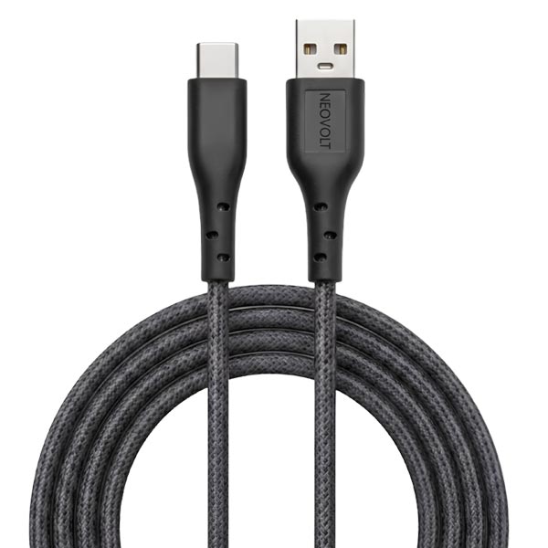 Neovolt USB A to Type C braided cable with 1.5m length