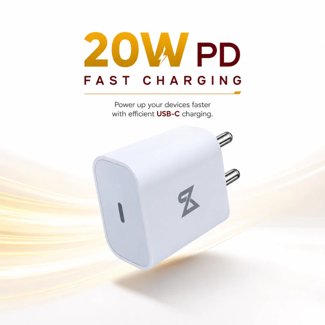 Neovolt 20W Type-C Fast Charging Wall Adapter, White