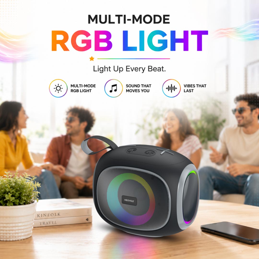 Neo Vibe 16W Bluetooth Speaker with TWS, Up to 10H* Playtime (Black-Gray)