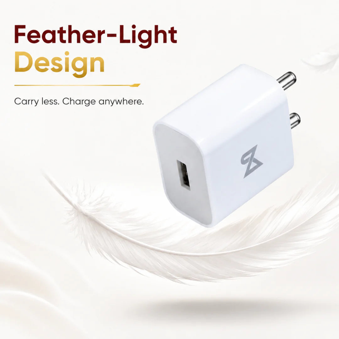 Neovolt 12W USB-A Wall Charger Adapter, White