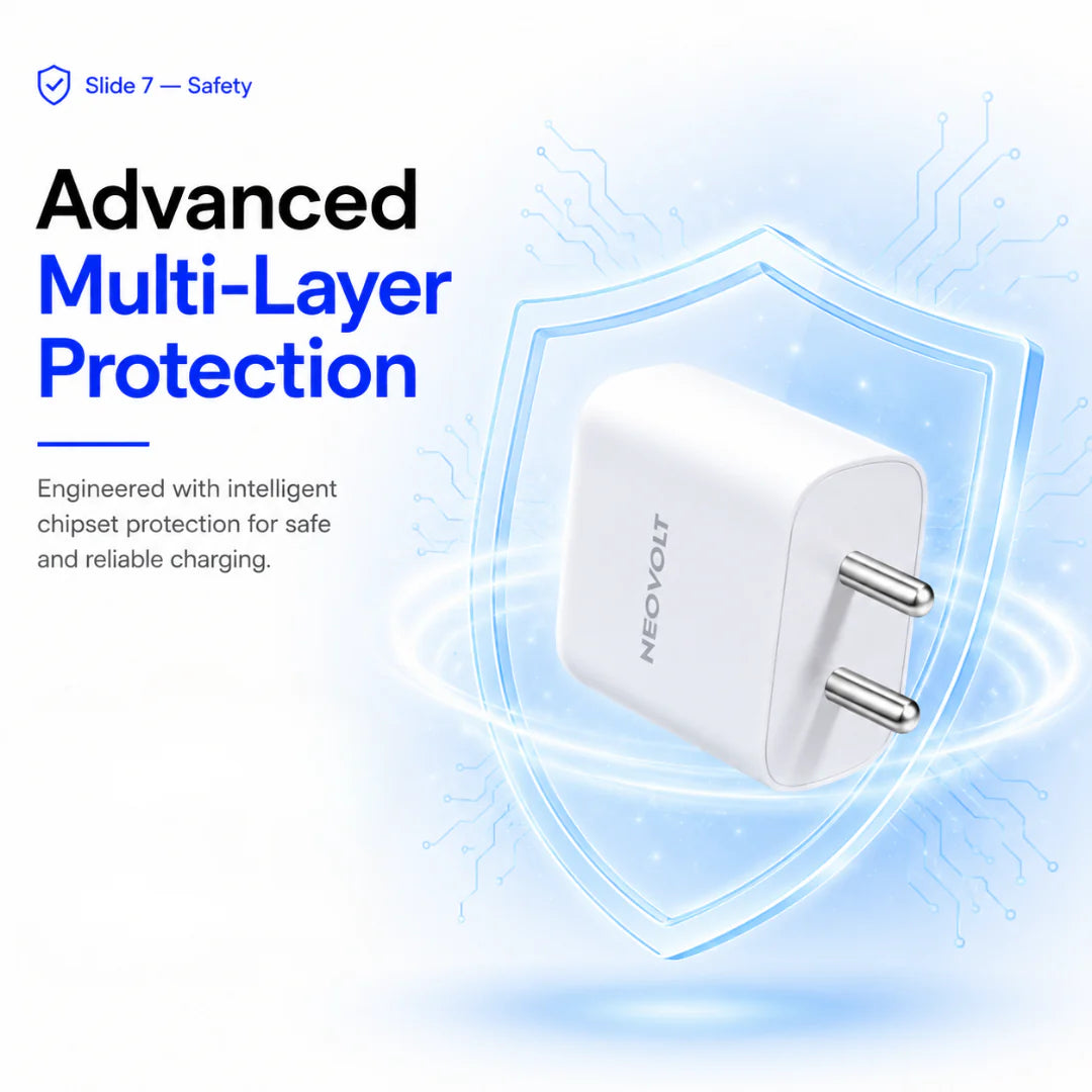Neovolt 45W USB-C & USB-A Fast Charging Adapter, White