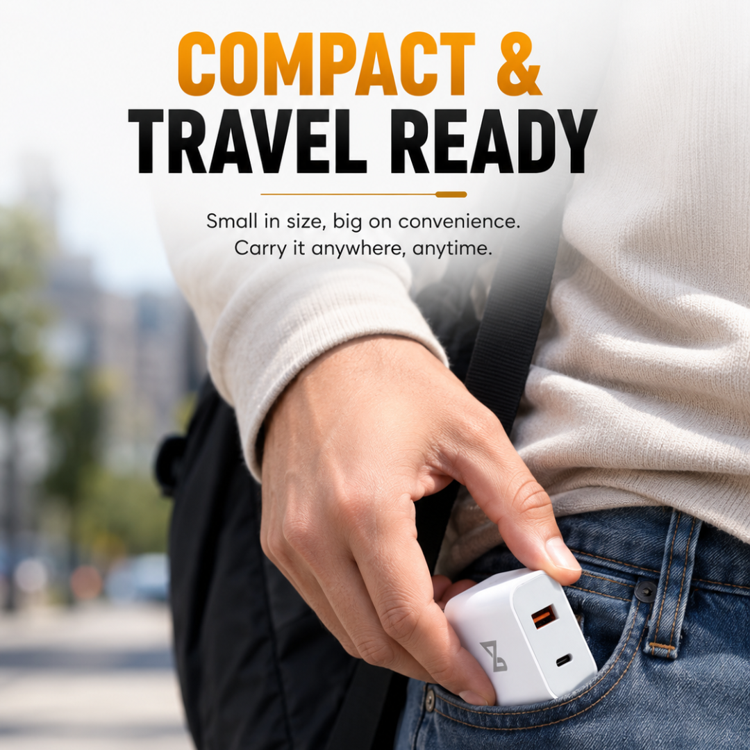 Neovolt 22.5W USB-A + Type-C Fast Charging Adapter, White
