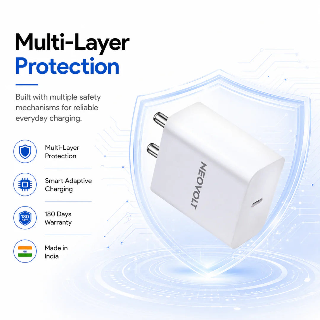 Neovolt 33W Type-C Fast Charging Power Adapter, White