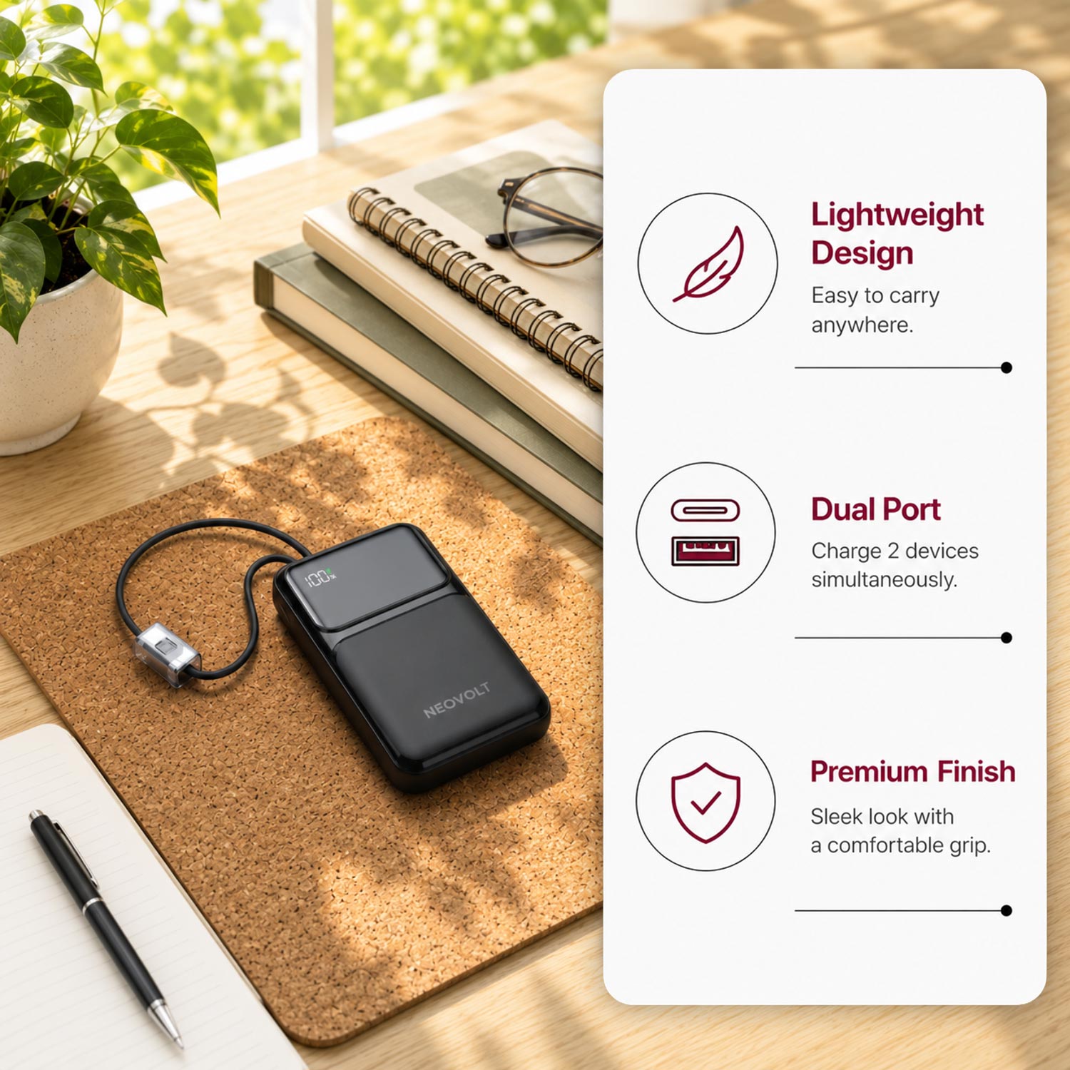 Neovolt 10000mAh 22.5W Compact Fast Charging Power Bank