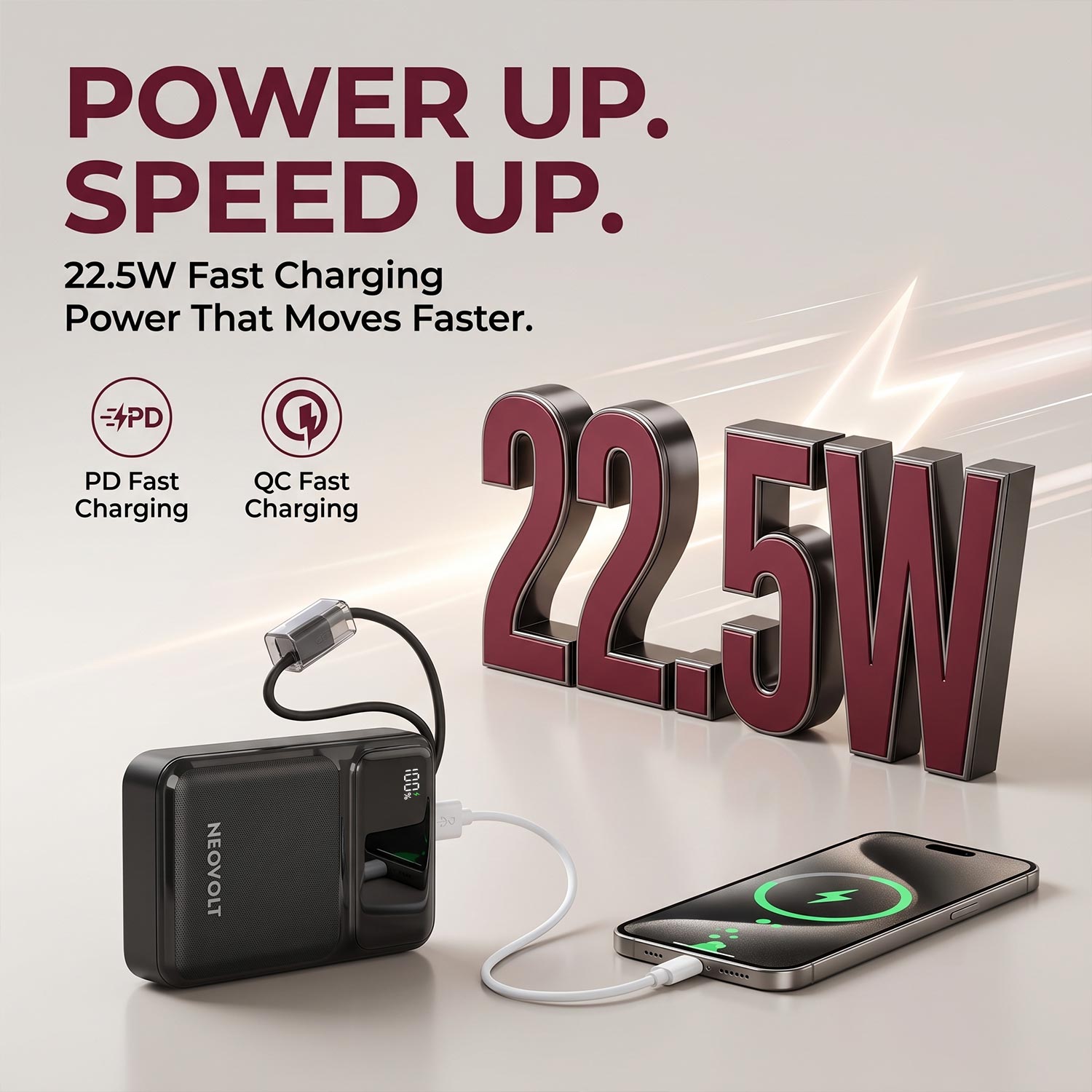 Neovolt 10000mAh 22.5W Compact Fast Charging Power Bank