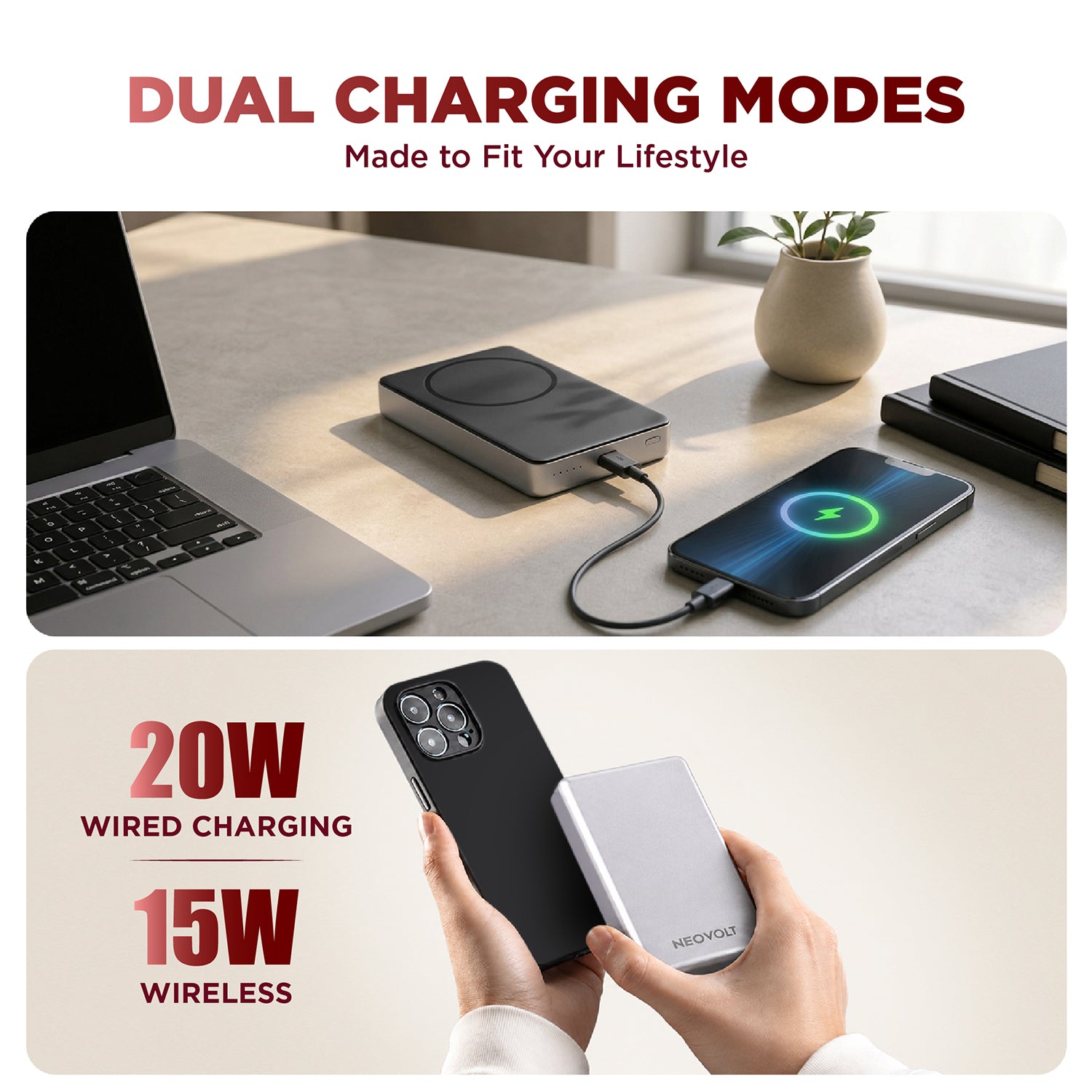 Neovolt 10000mAh 15W Wireless with Magsafe Power Bank