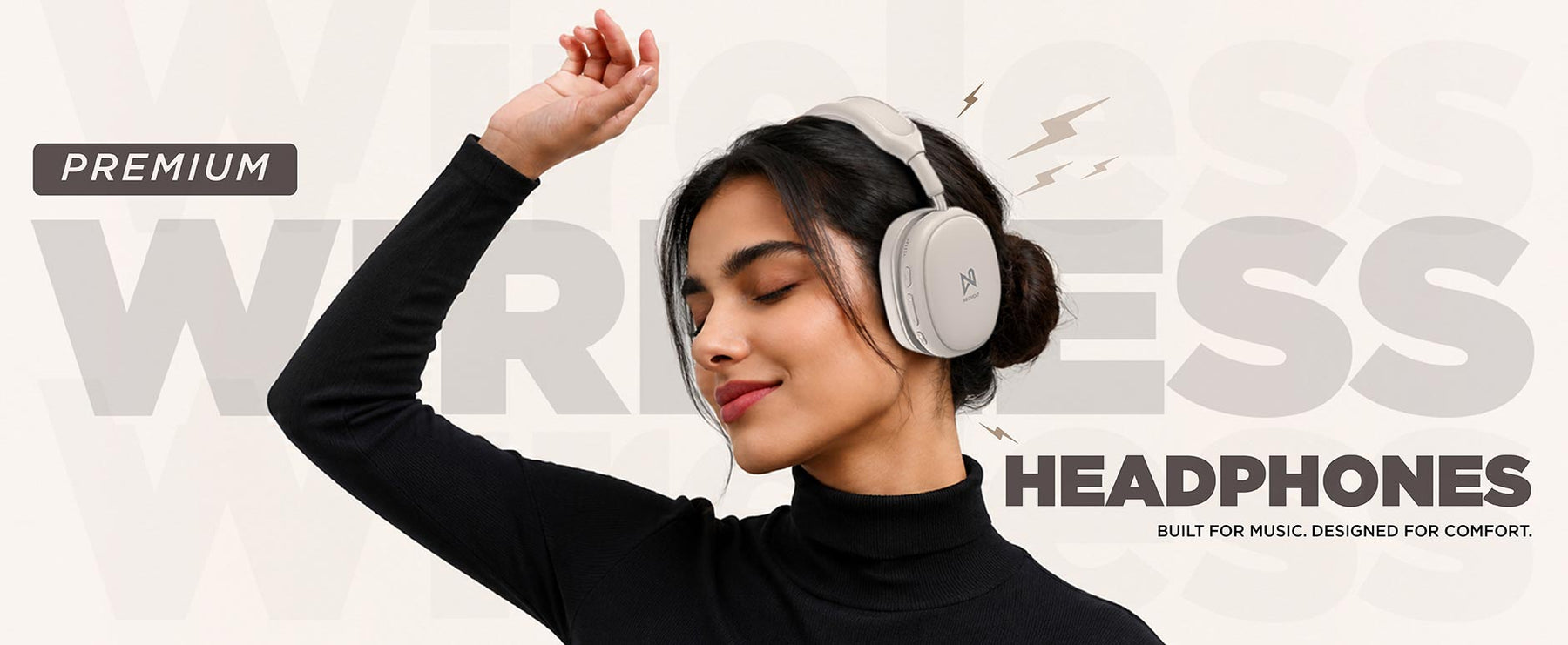 Neo Beat Bluetooth Wireless Headphones with 40mm Drivers, 12.5H Playback, BT 5.4
