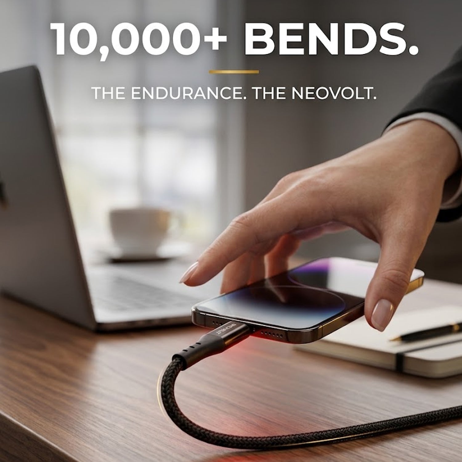 Neovolt Type C to Lightning braided cable with 1m length