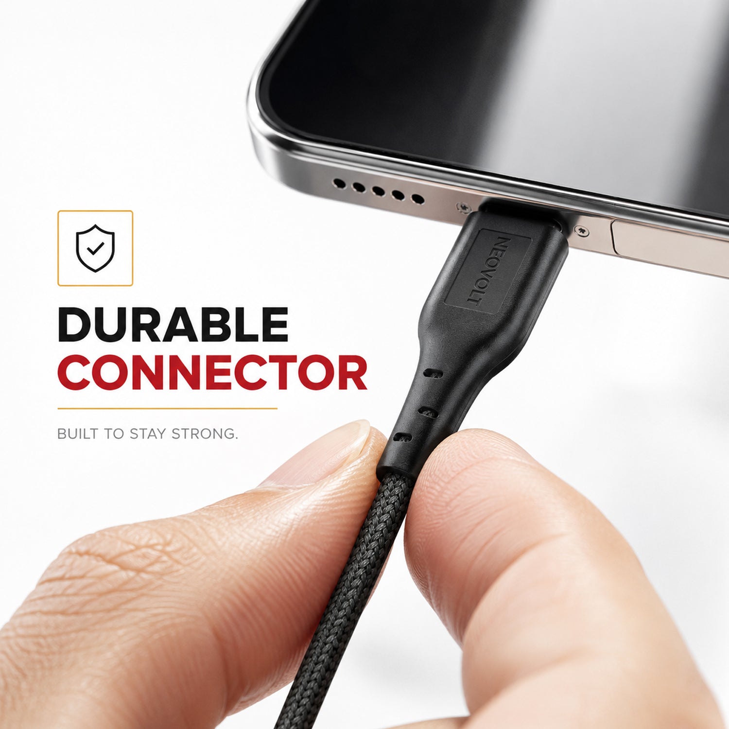 Neovolt USB A to Type C braided cable with 1.5m length